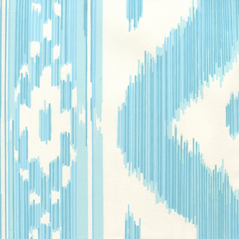 Select 2020-04AWP Bali Hai Turquoise on Almost White by Quadrille Wallpaper