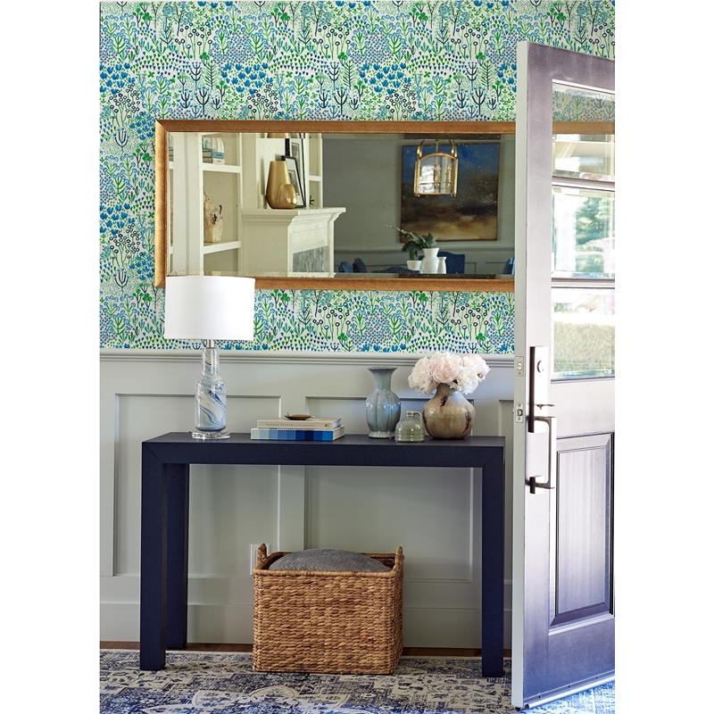 Search 4081-26350 Happy Chilton Blue Wildflowers Blue A-Street Prints Wallpaper