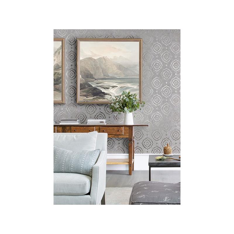 Purchase 2976-86425 Grey Resource Uma Silver Medallion Silver A-Street Prints Wallpaper