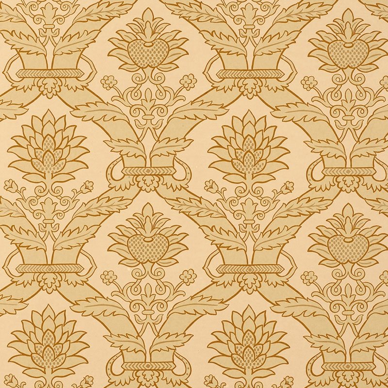 View 5003650 Siena Damask Natural Schumacher Wallpaper