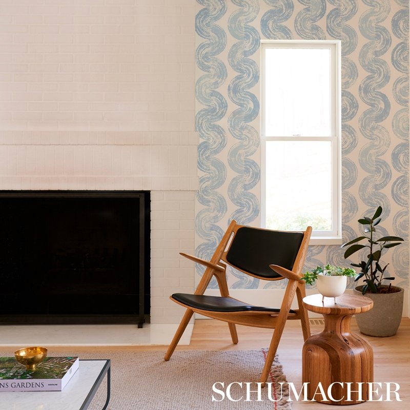 Order 5013671 1975 Soft Blue Schumacher Wallcovering Wallpaper