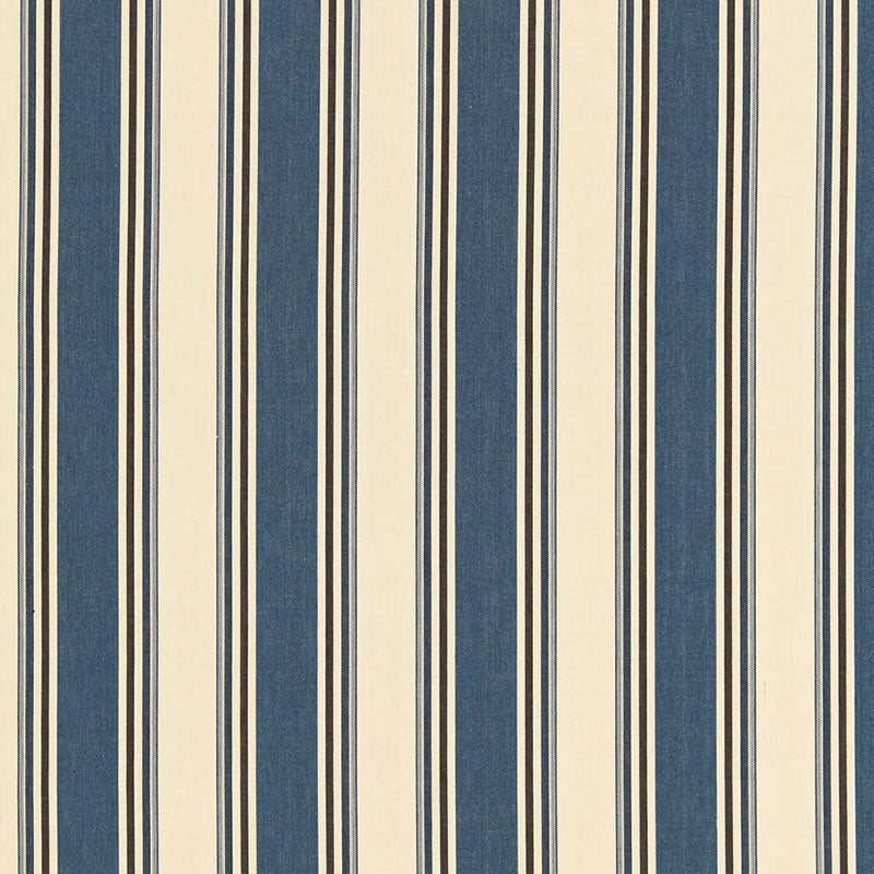 Purchase sample of 50222 Loren Stripe, Marine by Schumacher Fabric