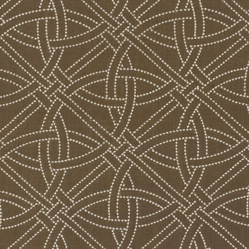 Purchase sample of 55691 Durance Embroidery, Truffle by Schumacher Fabric