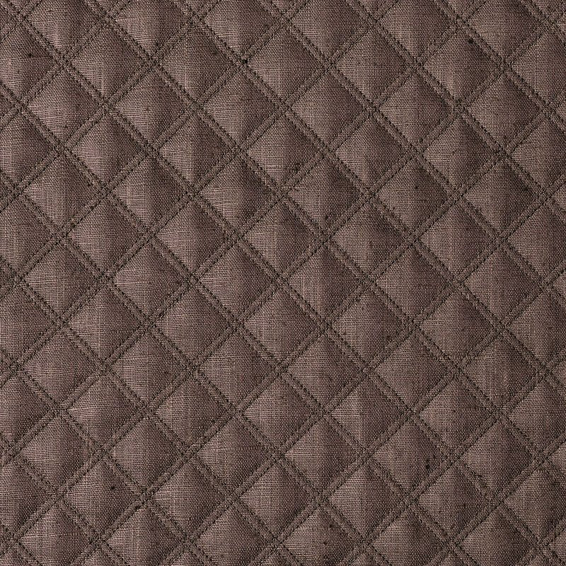 Purchase sample of 62154 Thayer Quilted Linen, Espresso by Schumacher Fabric