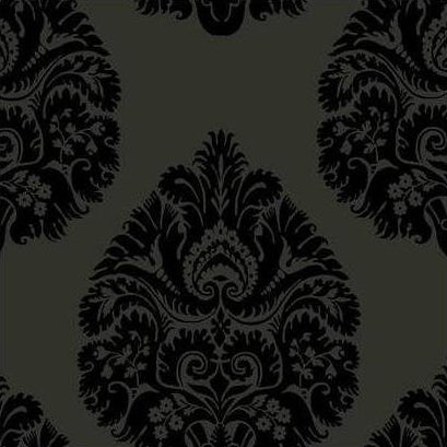 Buy KT2144 Ronald Redding 24 Karat Teardrop Damask Wallpaper Black by Ronald Redding Wallpaper