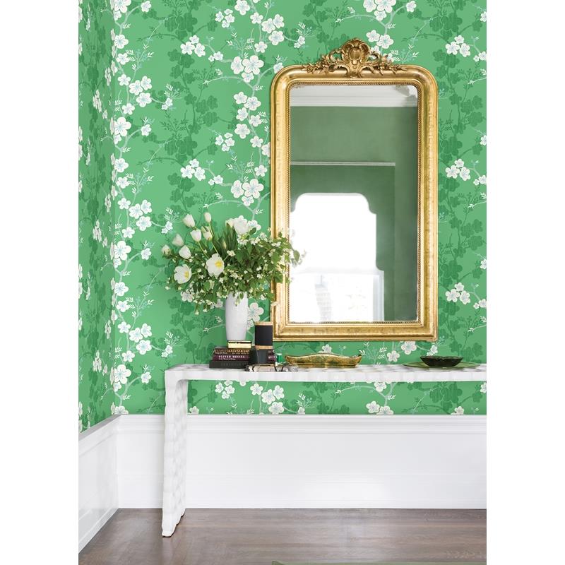 Order 2973-90103 Daylight Nicolette Green Floral Trail Green A-Street Prints Wallpaper