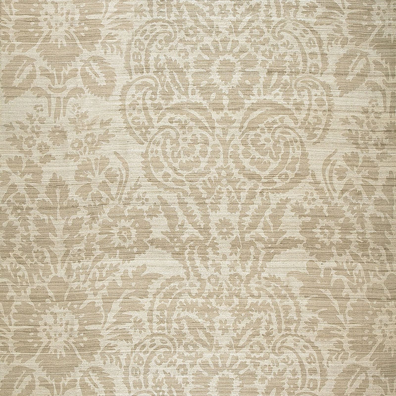 Purchase sample of 174610 Malay Damask Print, Putty by Schumacher Fabric