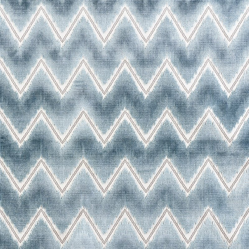 Purchase sample of 72842 Chevron Velvet, Mineral by Schumacher Fabric