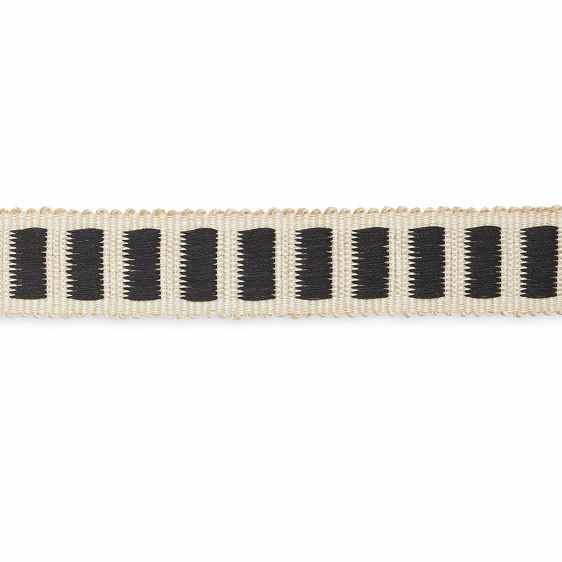 B154-7 | Aubrey Braid, Ivory/Ebony - Schumacher Fabric
