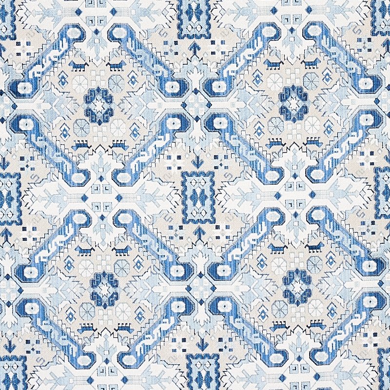 Purchase sample of 80601 Tiraz Velvet, Indigo by Schumacher Fabric