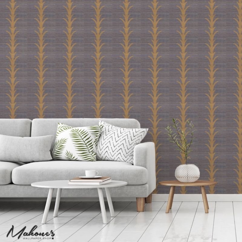 Order 5006054 Acanthus Stripe Turmeric Schumacher Wallpaper