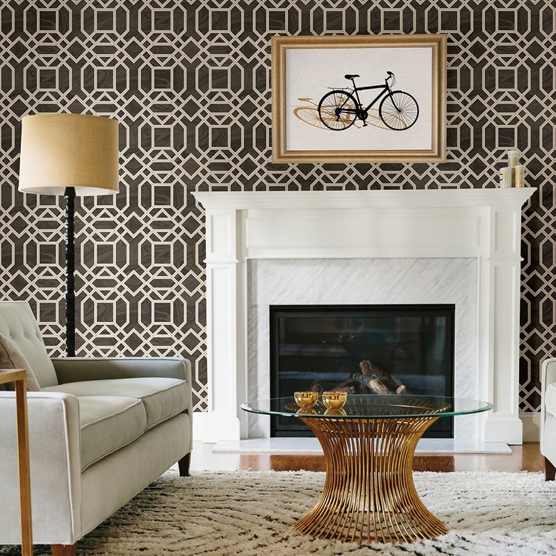 Save on 2763-24221 Moonlight Brown Geometric A-Street Prints Wallpaper