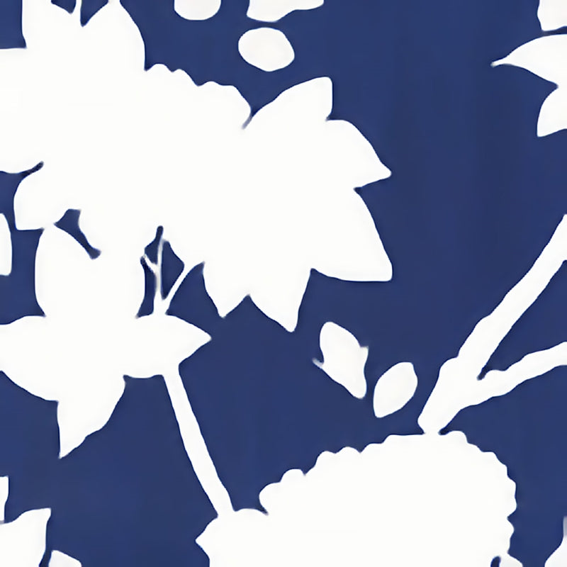 Save 306188W Happy Garden Background Navy On White by Quadrille Wallpaper