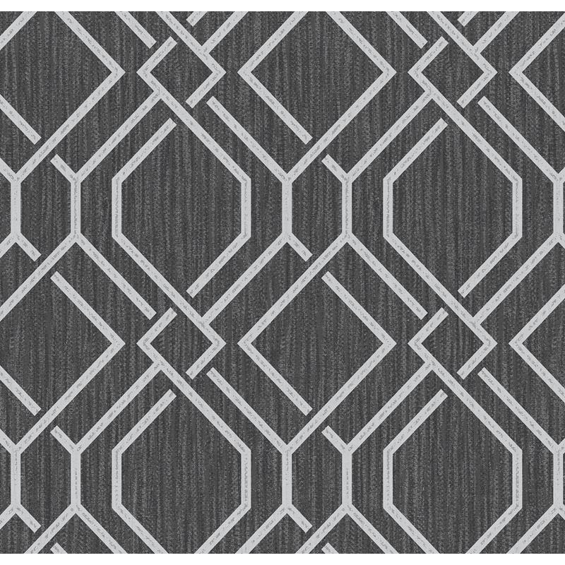 Order 4025-82519 Radiance Frege Charcoal Trellis Wallpaper Charcoal by Advantage