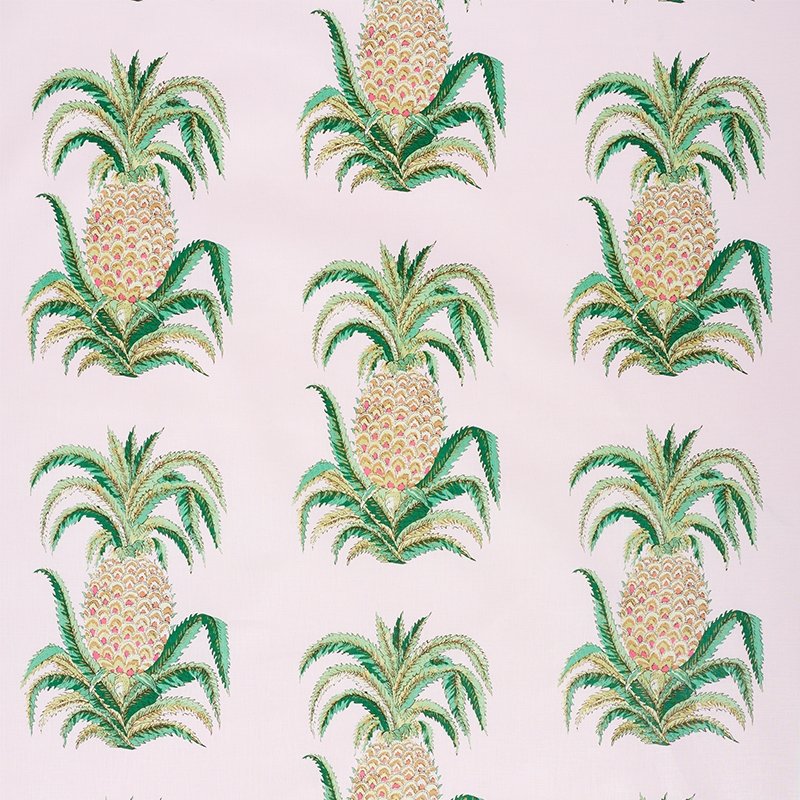 Purchase sample of 178802 Pineapples Chintz, Blush by Schumacher Fabric