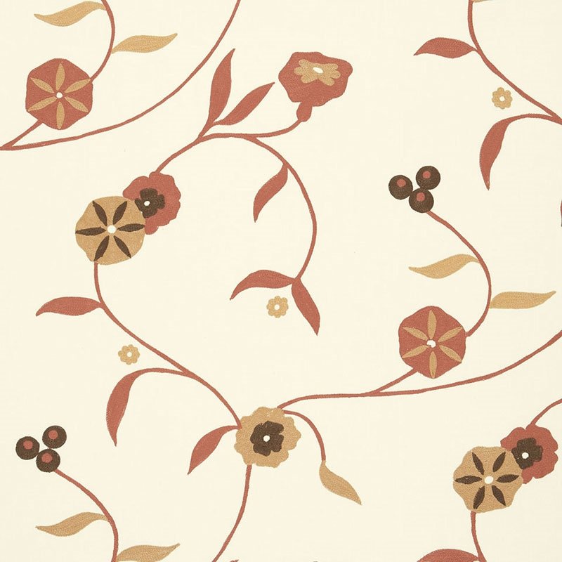 Purchase sample of 3438001 Indira Embroidery, Spice by Schumacher Fabric