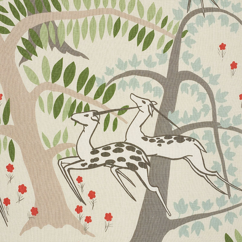 Purchase sample of 177571 Antelopes, Ivory by Schumacher Fabric