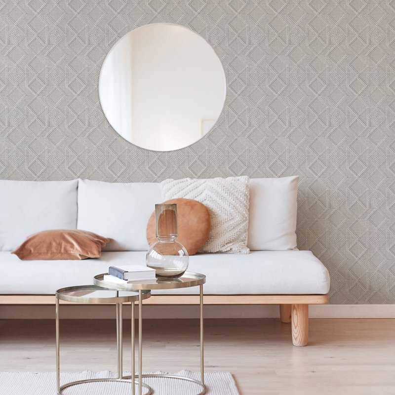 Search 2969-26018 Pacifica Moki Grey Lattice Geometric Grey A-Street Prints Wallpaper