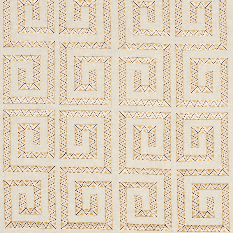 Purchase sample of 76071 Prado Embroidery, Saffron by Schumacher Fabric