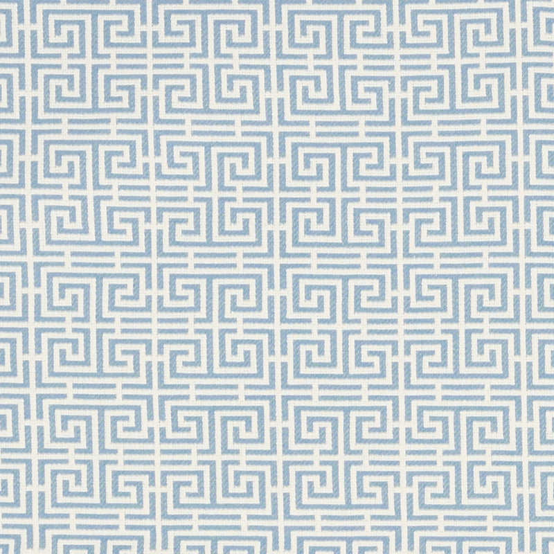 Purchase sample of 70560 Chinois Fret, Sky/Ivory by Schumacher Fabric