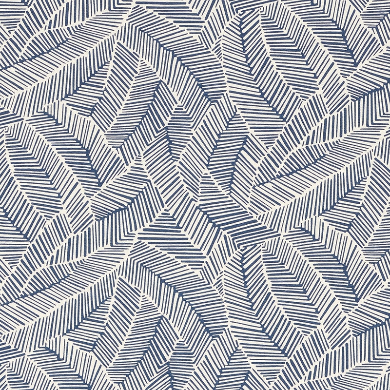 Purchase sample of 176222 Abstract Leaf, Navy by Schumacher Fabric