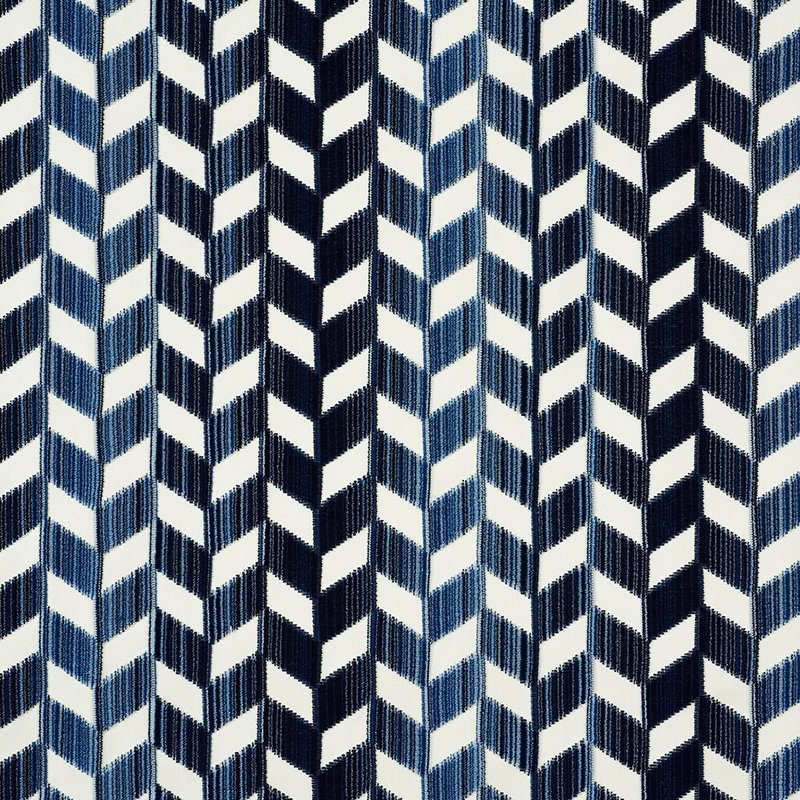 Purchase sample of 72811 Chevron Strie Velvet, Lapis by Schumacher Fabric