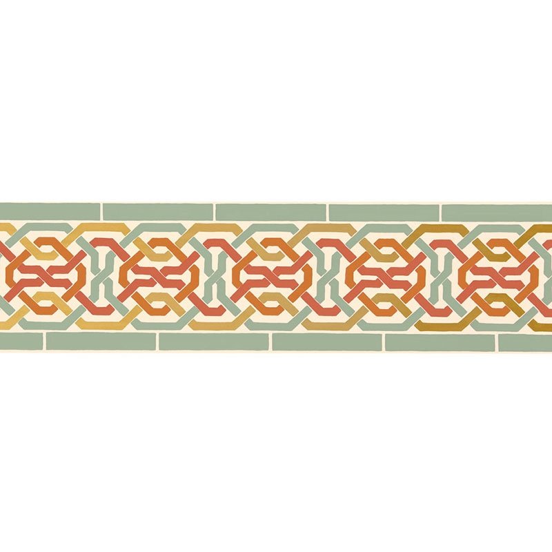 Purchase 5006022 Darro Mosaic Border Persimmon Schumacher Wallpaper