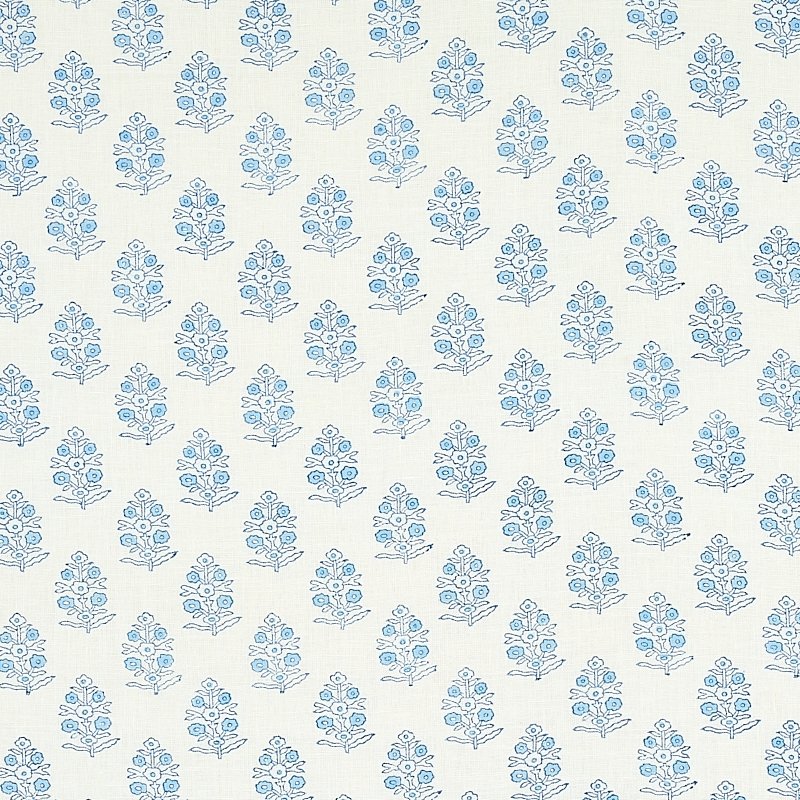Purchase sample of 179360 Aditi Hand Blocked Print, Blue by Schumacher Fabric