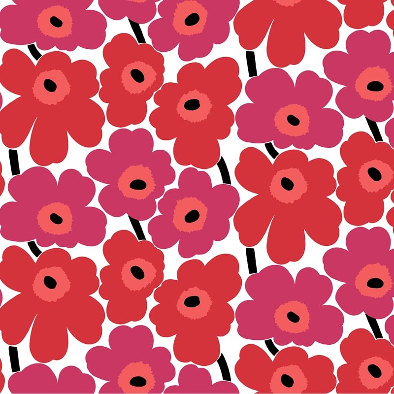MKS4492 Marimekko Red Pieni Unikko Peel & Stick Wallpaper by NuWallpaper