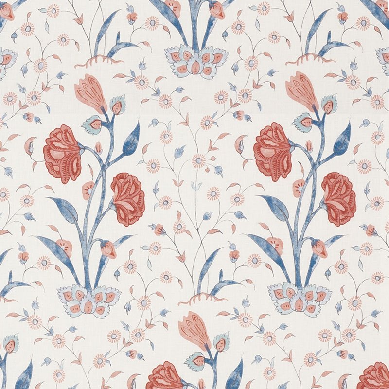 Purchase sample of 178330 Khilana Floral, Delft & Rose by Schumacher Fabric