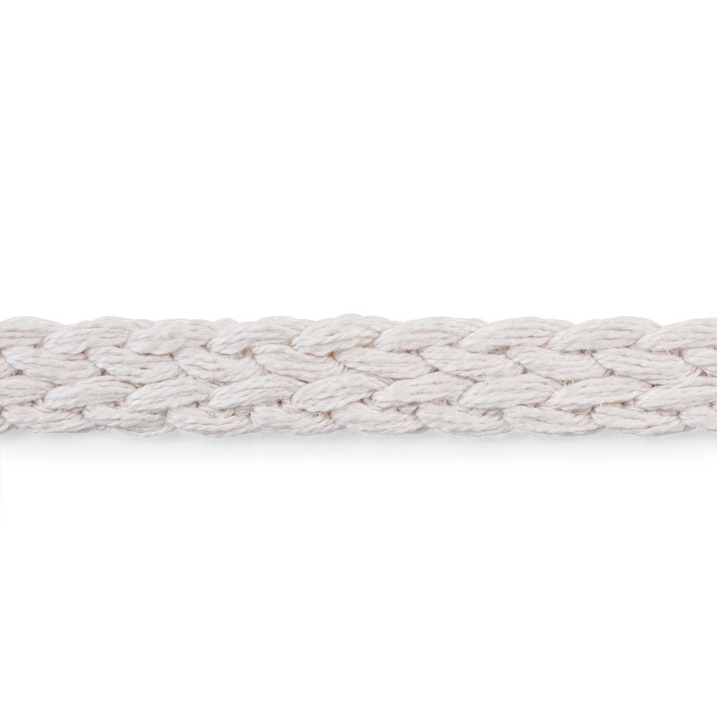 76275 | Braided Linen Tape Narrow, Ivory - Schumacher Fabric
