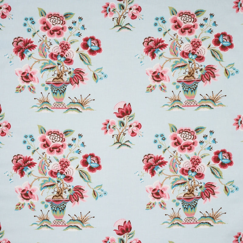Purchase sample of 180040 Ashford Linen, Rose And Sky by Schumacher Fabric