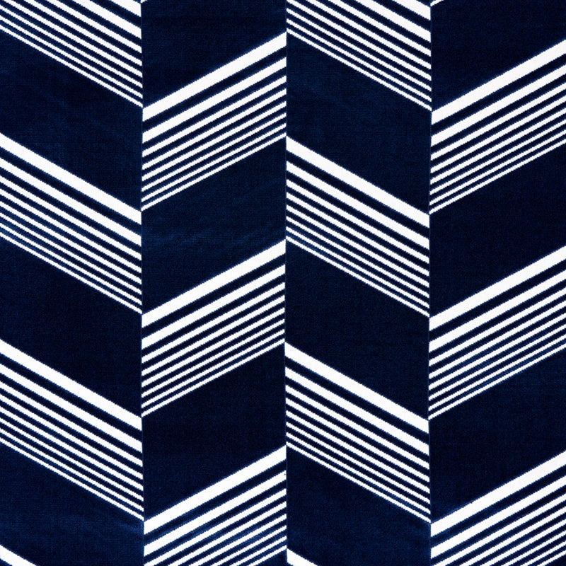 Purchase sample of 81571 Jessie Cut Velvet, Navy and White by Schumacher Fabric