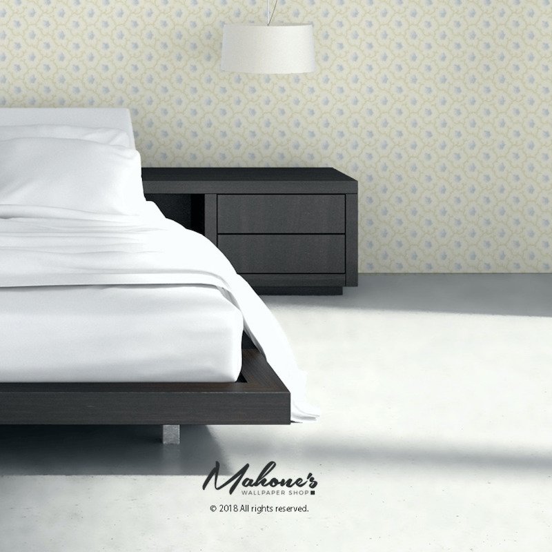 Order 203683 Coral Leaf Blue Schumacher Wallpaper