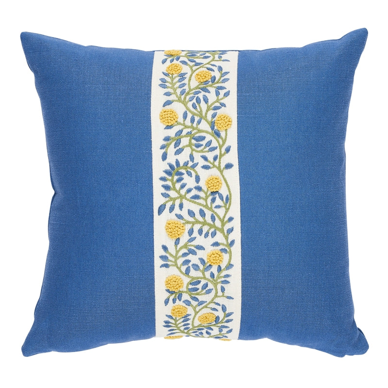 So7629204 | Ashoka 18" Pillow, Citron and Blue - Schumacher Furniture and Accessories