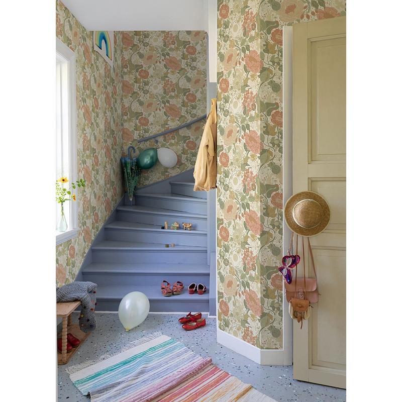 Order 4111-63012 Briony Vaxa Green Rabbits & Rosehips Wallpaper Green A-Street Prints Wallpaper