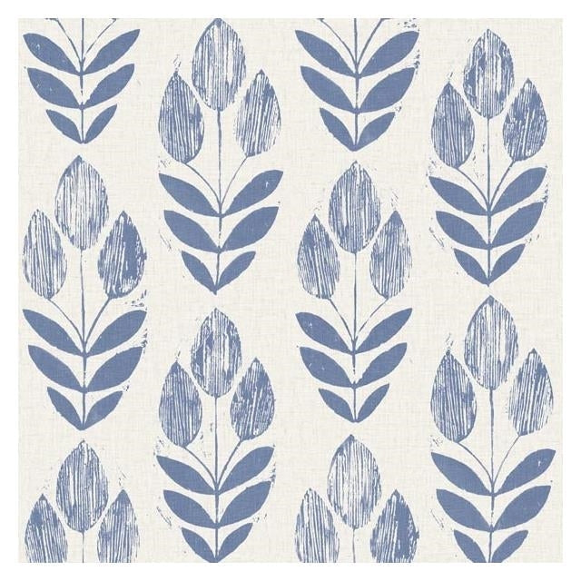 Search 2535-20652 Simple Space 2 Scandinavian Blue Block Print Tulip Beacon House Wallpaper