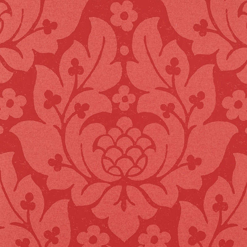 Select 5003672 Fiore Damask Berry Schumacher Wallpaper
