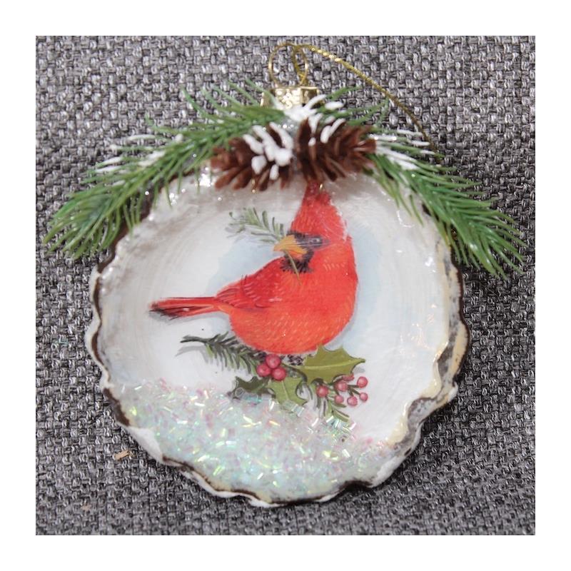 XM4440A Glass Cardinal Ornament