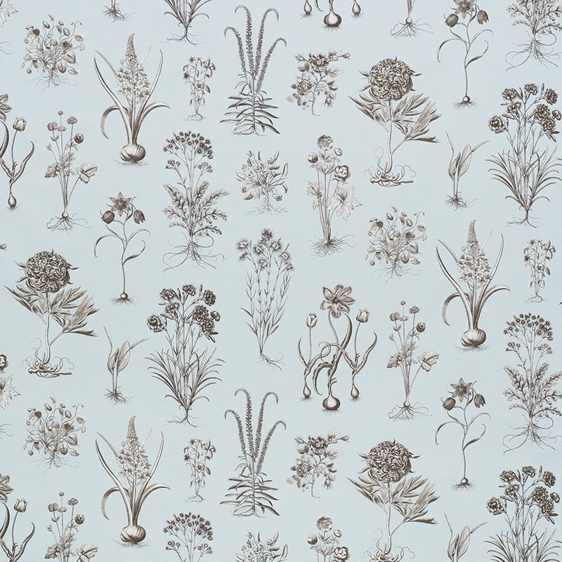 Purchase sample of 178750 Cabot Botanical, Sky by Schumacher Fabric