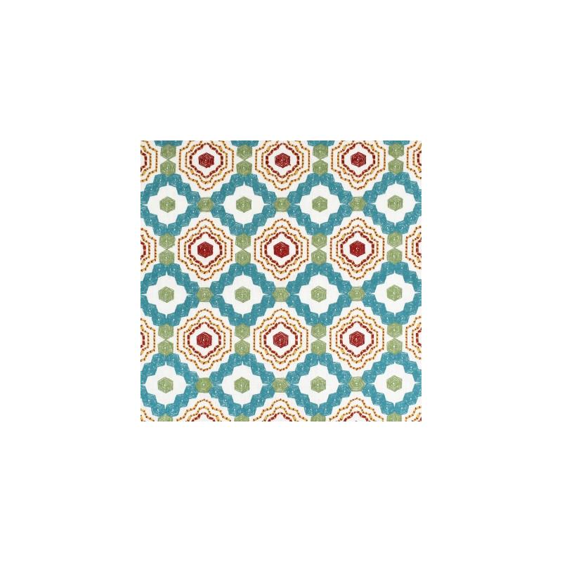Looking S3411 Turquoise Teal Geometric Greenhouse Fabric