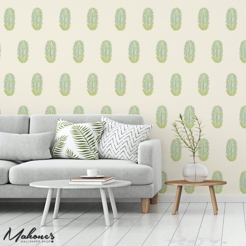 Looking for 5005312 Askandra Flower Pear Water Blue Schumacher Wallpaper