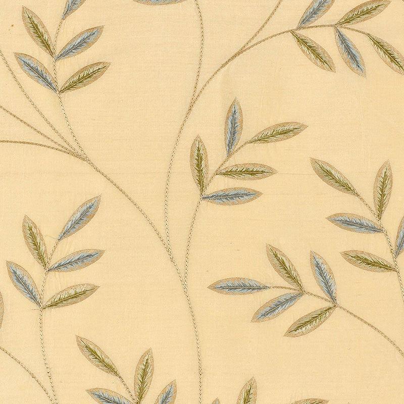Purchase sample of 52080 Vigne Embroidery, Aqua by Schumacher Fabric
