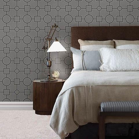 Purchase 2625-21806 Symetrie Matrix Black Geometric A Street Prints Wallpaper