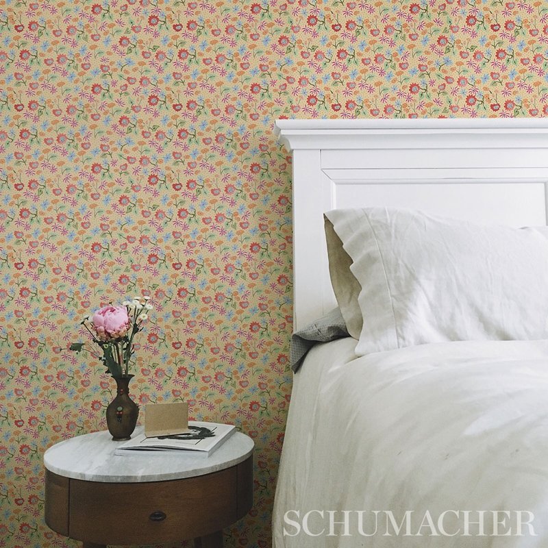 View 5013501 Calico Giverny Schumacher Wallcovering Wallpaper