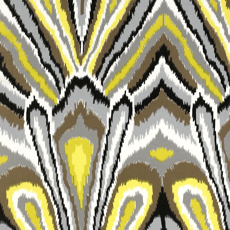 Purchase sample of 174282 Peacock Print, Driftwood by Schumacher Fabric