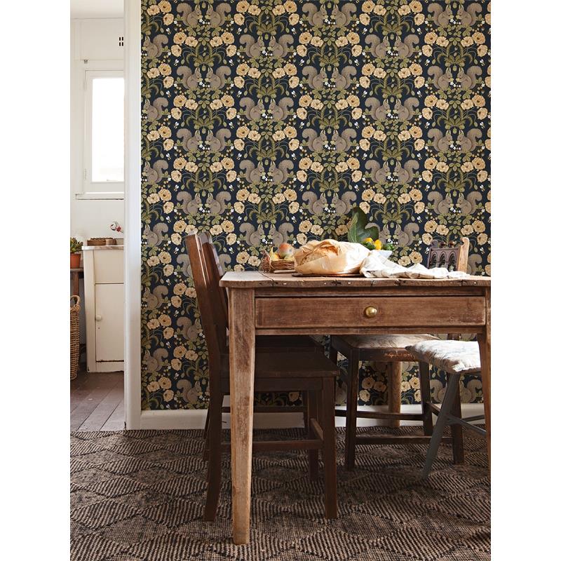 Find 2999-44123 Annelie Kurre Dark Blue Woodland Damask Dark Blue A-Street Prints Wallpaper