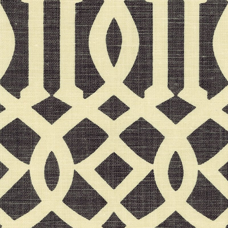 Sample - 2643760 Imperial Trellis, Parchment/Midnight by Schumacher Fa