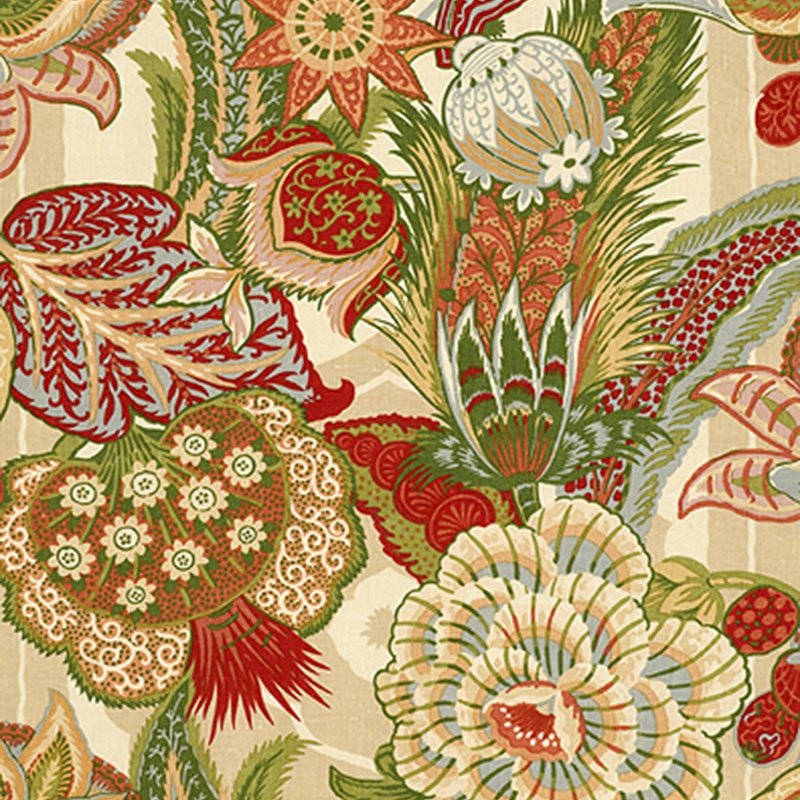 Purchase sample of 173521 Zanzibar Linen Print, Melon by Schumacher Fabric