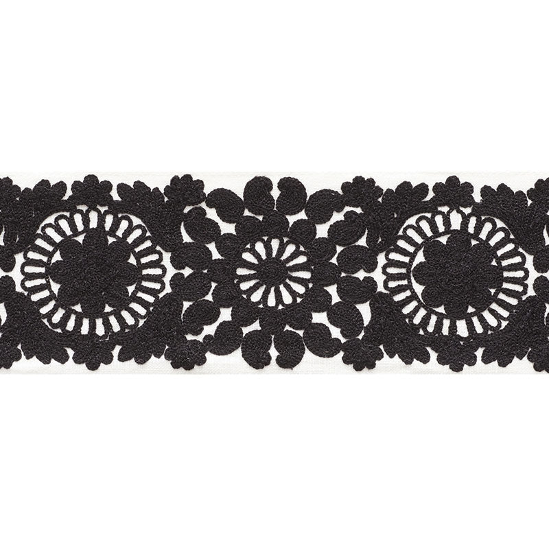 73621 | Joelle Tape, Black - Schumacher Fabric